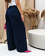 Модні жіночі брюки розмір плюс Кюлоти темно-сині (48-62), фото 2