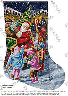 Заготовка для вишивки новорічного чобітка 3488Ч Найщасливіші