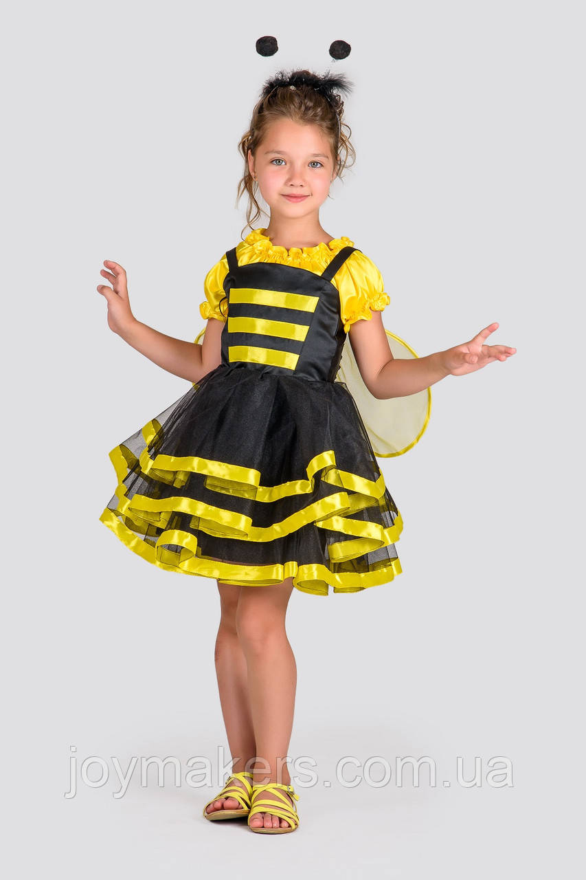 Дитячий карнавальний костюм для дівчинки Бджілка на зріст 110-116 см, жовтий, фото 1
