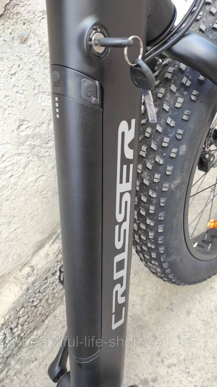 Электровелосипед Crosser E-Fat Bike AL 26" 350W (8S) 36V 13A с алюминиевой рамой и широкими колесами - фото 5 - id-p1477210951