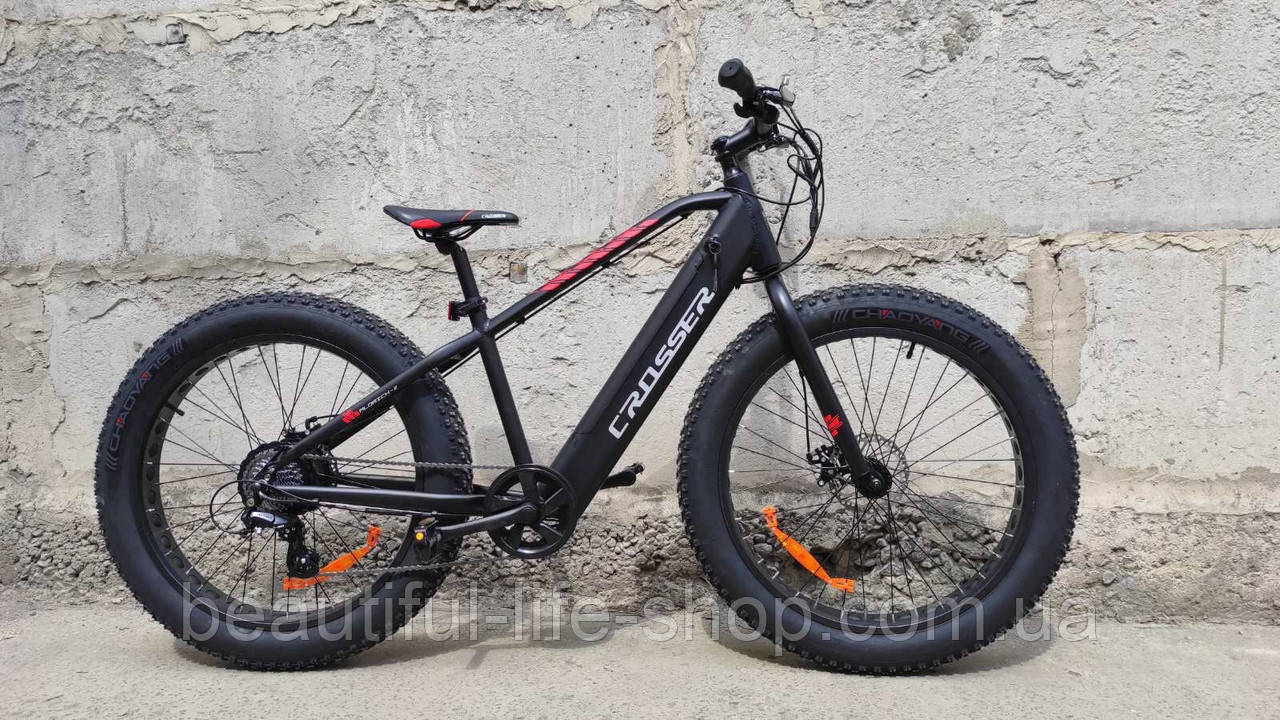 Электровелосипед Crosser E-Fat Bike AL 26" 350W (8S) 36V 13A с алюминиевой рамой и широкими колесами - фото 1 - id-p1477210951