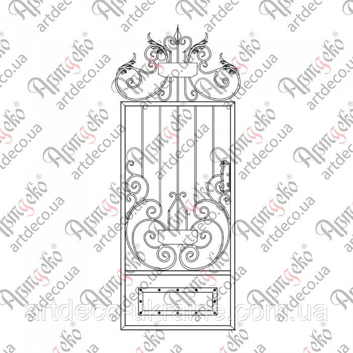 Калитка кованая.(КД-22) КОМПЛЕКТ ЭЛЕМЕНТОВ 1000х2670 - фото 1 - id-p706596560