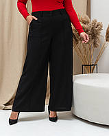Модные женские брюки размер плюс Кюлоты черные (48-62)
