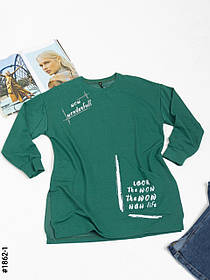 1862-1 Жіночий батнік з принтом двонитка напівбатал (3 од: S-M, M-L, L-XL)