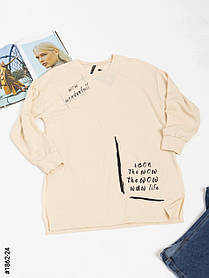 1862-24 Жіночий батнік з принтом двонитка напівбатал (3 од: S-M, M-L, L-XL)