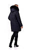 Зимова жіноча куртка чорного кольору з хутряною опушкою, фото 3