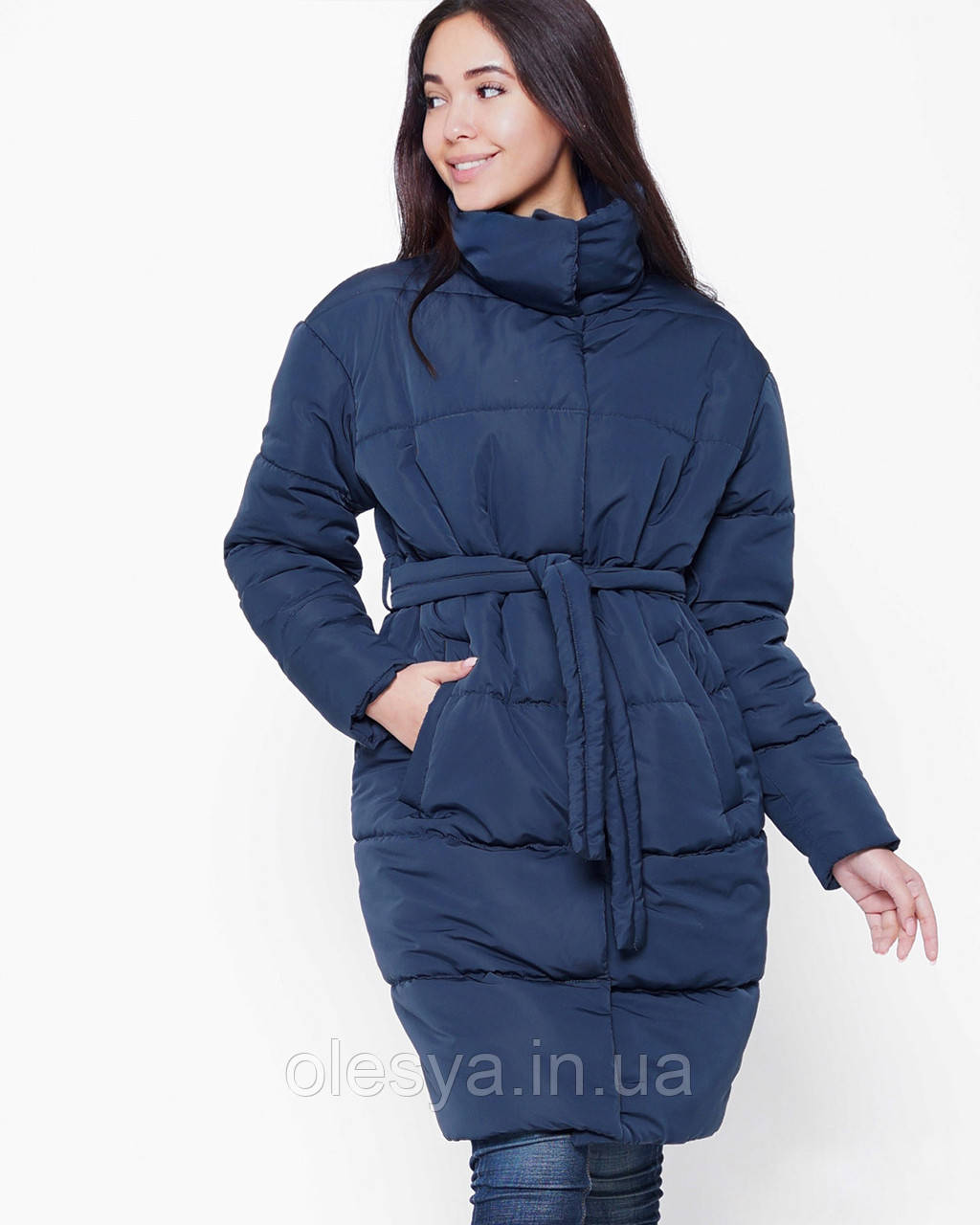 Куртка довга з поясом X-Woyz 8890 Розміри 42- 44 Морська хвиля, фото 1