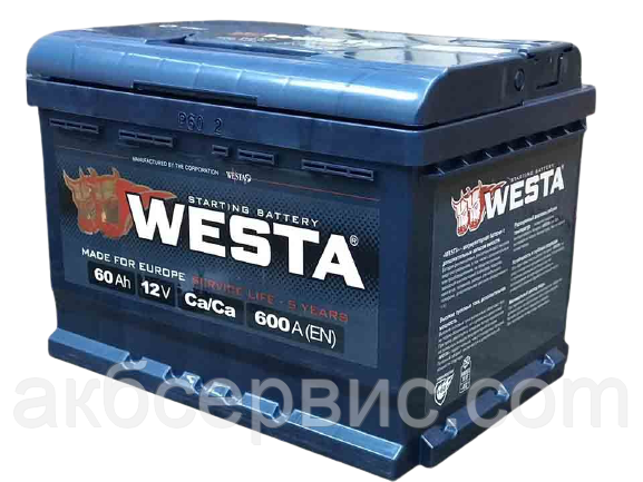Акумулятор автомобільний Westa 6CT-60 Аз Premium