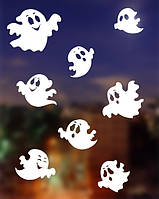 Наклейки на Хэллоуин Добрые привидения (декор на хэллоуин, набор наклеек хеллоуин) матовая маленький набор