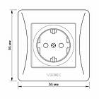 VIDEX BINERA Розетка одинарна із заземленням чорний графіт, фото 2