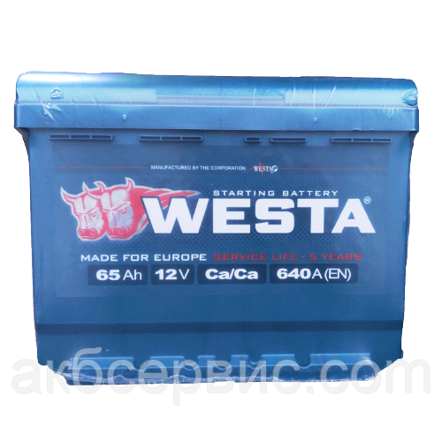 Акумулятор автомобільний Westa 6CT-65 Азе Premium