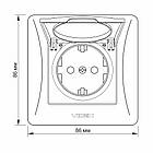 VIDEX BINERA Розетка одинарна із заземленням і кришкою чорний графіт, фото 2