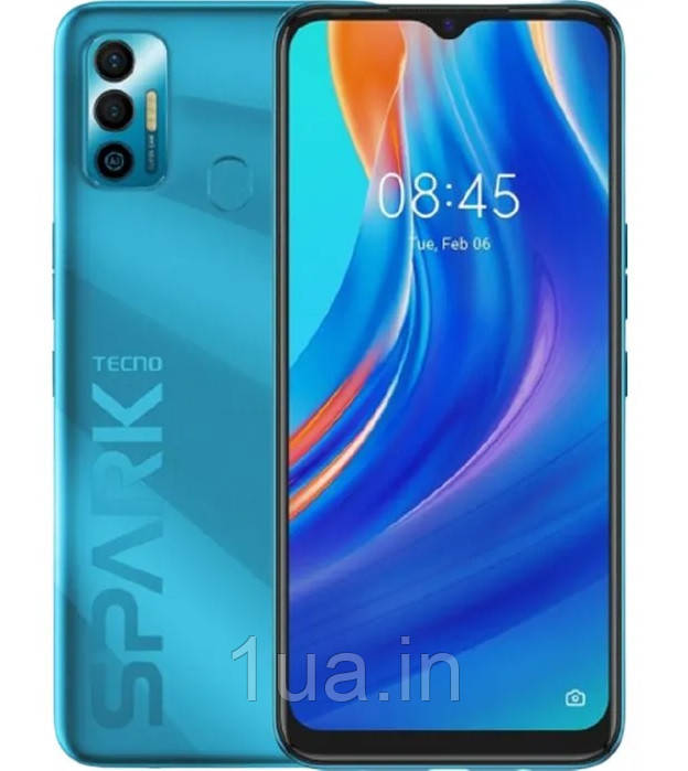 Смартфон Tecno Spark 7 KF6n 4/64Gb DS NFC Morpheus Blue (4895180766411) UA-UCRF