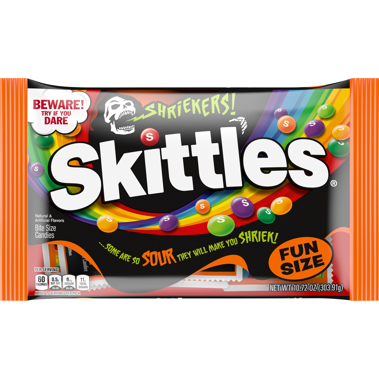 Драже Skittles Halloween Shriekers Fun Size Sour 303.91g, фото 1