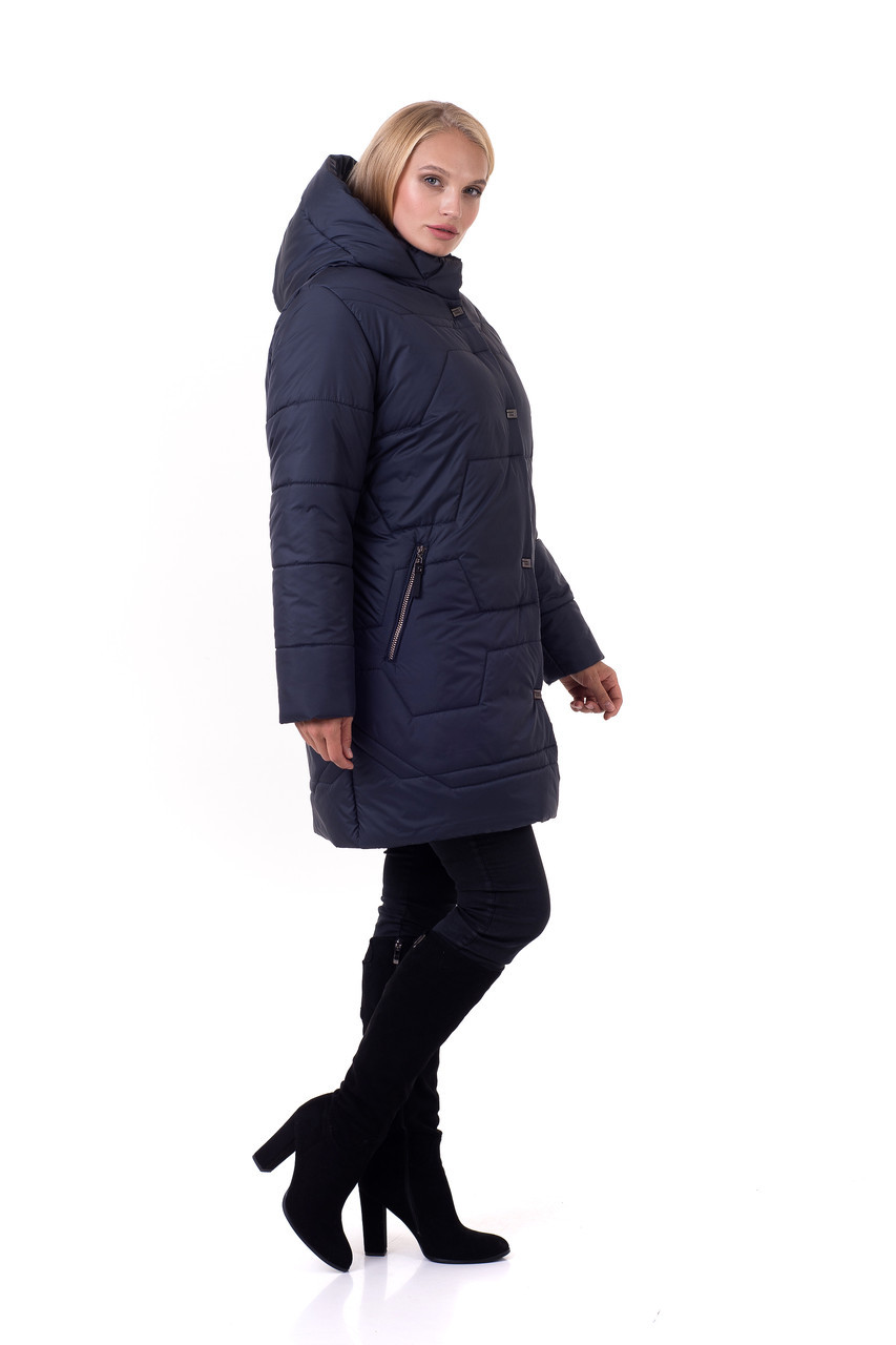 Зимова якісна жіноча тепла куртка батальних розмірів