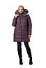 Зимова тепла жіноча куртка великих розмірів з хутром, фото 4