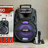 Колонка акумуляторна KIMISO QS-1211 з мікрофоном 12 дюймів (110 W/USB/BT/FM/TWS), фото 4