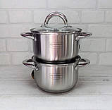 Набір каструль із неіржавкої сталі з товстим дном Edenberg EB-4004 Набір кухонного посуду 10 предметів, фото 10