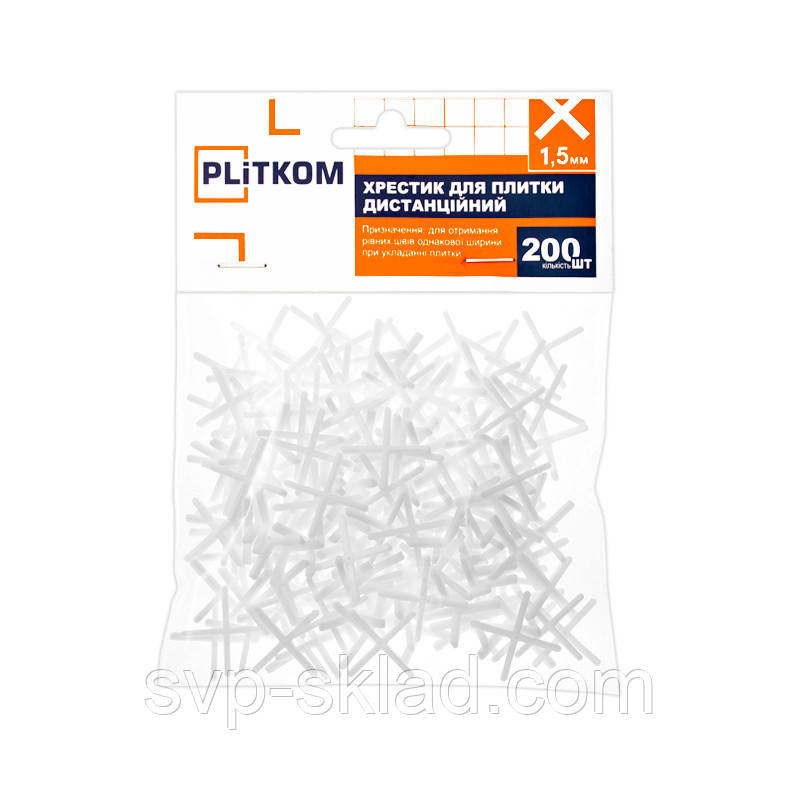 Хрестики для плитки 1.5 мм Plitkom (200 шт)