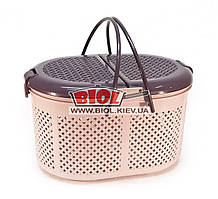 Кошик пластиковий для пікніка 22 л 44х31х26 см РОЗОВИЙ Irak Plastik SP-110-3