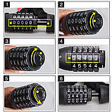 Велозамок-ланцюг протиугінний TONYON,трос кодовий,ланцюгової замок в текстилі, фото 6