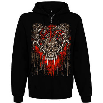 Худі Slayer "World Painted Blood" (skull) на блискавці, Розмір XL