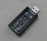 Звукова Карта USB Віртуальний 7.1 каналу Адаптер, фото 2