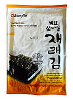 Водоросли корейские пикантные подсоленные жареные (снек) Jaerae Gim, 20 г, ТМ Sempio, Южная Корея