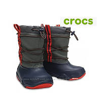 Crocs Swiftwater 13.2cm C6 22EU 23EU Крокс Чоботи зимові Сапоги зимние