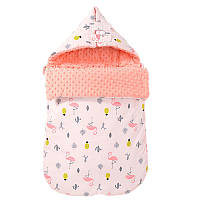 Конверт-ковдру Lovely Baby Lesko J21 Flamingo для новонародженого малюка на виписку