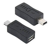 Адаптер переходник Micro USB (мама) на Mini USB (папа)