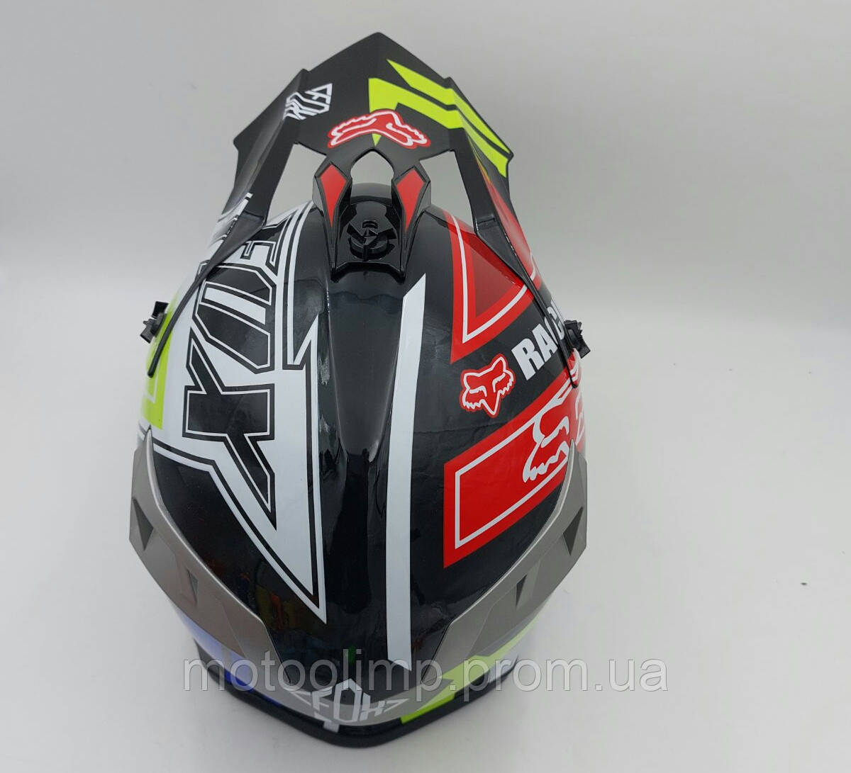 Шлем Fox, черно-красный на кроссовый мотоцикл - фото 4 - id-p1477341261