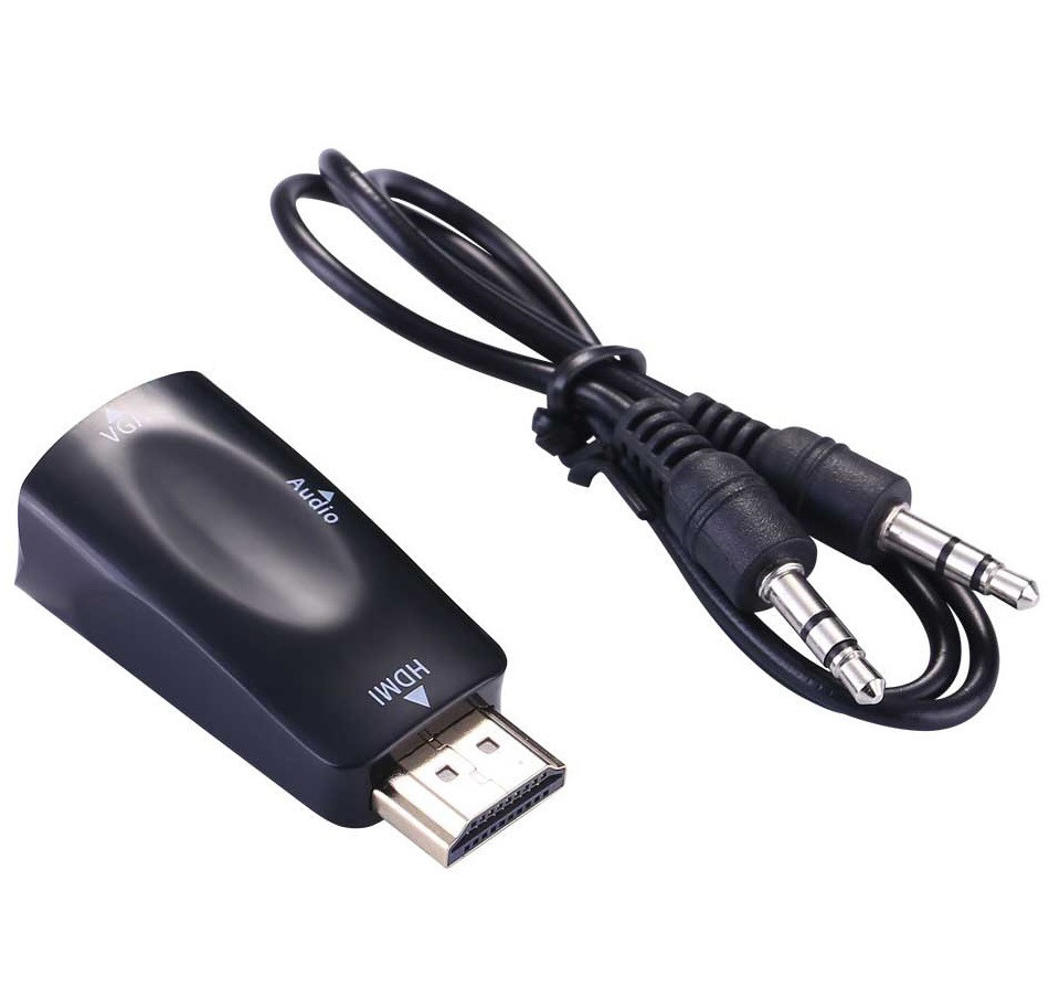 Конвертер Перехідник HDMI в VGA + Аудіо Адаптер Відео + Звук