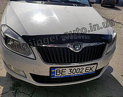 Дефлектор капоту, мухобойка Skoda Roomster 2010-2015 (Vip)