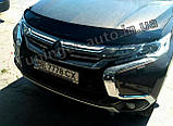 Дефлектор капоту, мухобойка Mitsubishi Pajero Sport 2015-2018 (Sim), фото 4