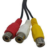 Кабель 3,5 jack (тато) на 3 RCA (мама) Подовжувач Перехідник 20 див., фото 2