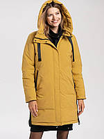 Жіноча куртка Volcano зимова, з капюшоном, жовта м