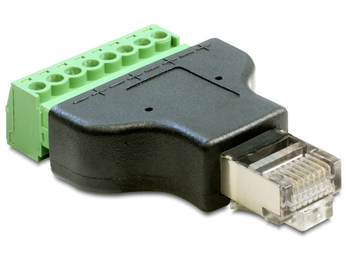 Перехідник RJ45 8P8C вита пара роз'єм тато – клемники 8pin