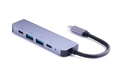 USB-хаб для MacBook Zamax 5в1 Type C/USB-C to HDMI/HDTV (30 Гц) + 2 x USB3.0 + заряджання PD + USB-C