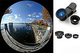 Лінзи для телефону (об'єктиви) 3 в 1 - FishEye, Super Wide, макро Selfie Cam Lens, фото 6