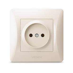 VIDEX BINERA Розетка одинарна кремова
