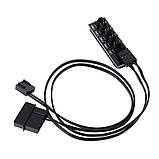 Перехідник керований MOLEX на 5 кулерів 4 pin 40см hub кулер fan, фото 2