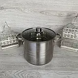 Набір великих каструль із неіржавкої сталі з товстим дном 17/20/23 л Edenberg EB-516 Набір кухонного посуду, фото 4