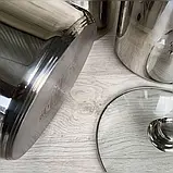 Набір великих каструль із неіржавкої сталі з товстим дном 17/20/23 л Edenberg EB-516 Набір кухонного посуду, фото 6