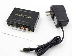 Конвертер HDMI на HDMI AUDIO перетворювач HDMI SPDIF TOSLINK Coaxial L/R RCA тюльпан