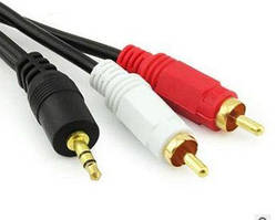 Кабель аудіо стерео 3.5 мм (тато) 2 х RCA (тюльпани тато)