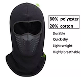 Балаклава з маскою флісова з вентиляцією AIR FLOW - колір чорний, фото 3