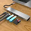 USB-хаб для MacBook Zamax 8в1 Type C + USB HUB to HDMI/HDTV + PD + USB C + SD + TF + RJ45, фото 4