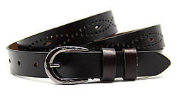 Ремінь жіночий з натуральної шкіри Коричневий