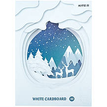 Картон білий односторонній А4 (10арк), папка, Kite, фото 3